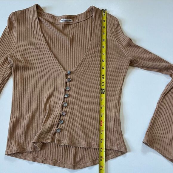 Reofrmation BEIGE Gellar Knit Top M - Picture 12 of 12